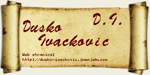 Duško Ivačković vizit kartica